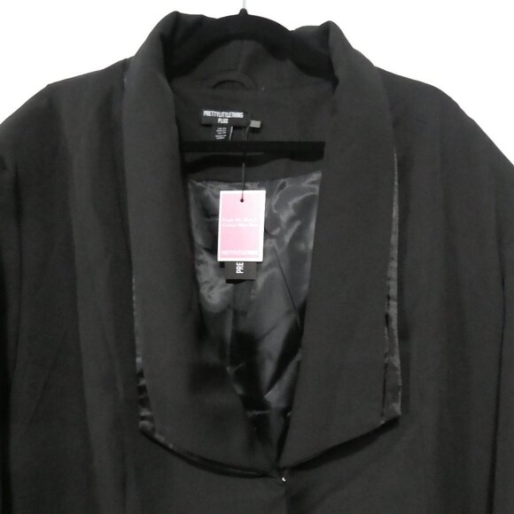 PRETTYLITTLETHING - Plus | 20 | Black Blazer | Single Hook Fastened | NWT - Picture 5 of 14